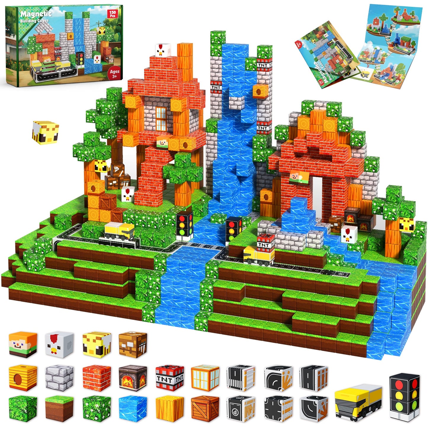 Magtribe™【Suburb City】Magnetic Building Blocks | 100-300 PCS | 0.8" | Village