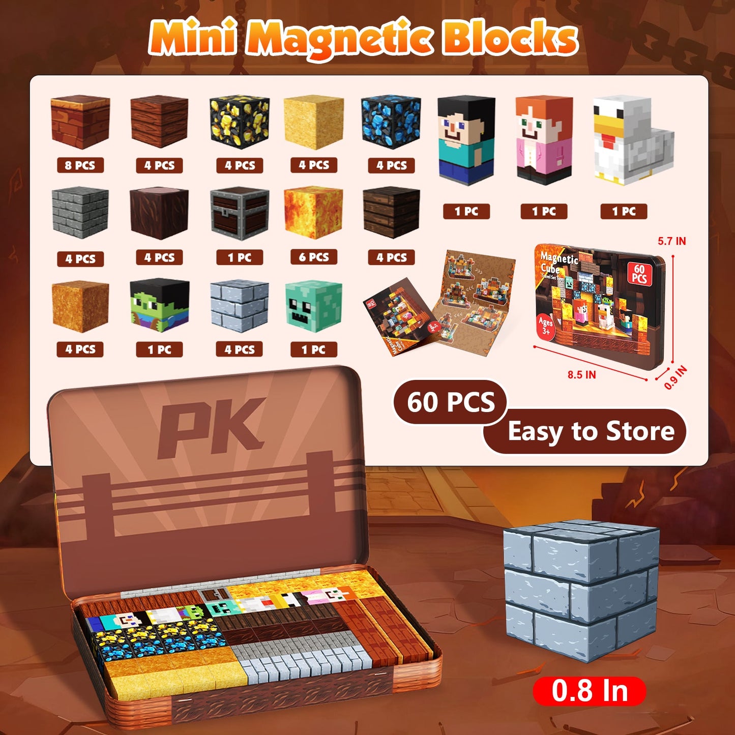 Magtribe™【Duel Arena】Magnetic Building Blocks | 60 PCS | 0.8" | Portable
