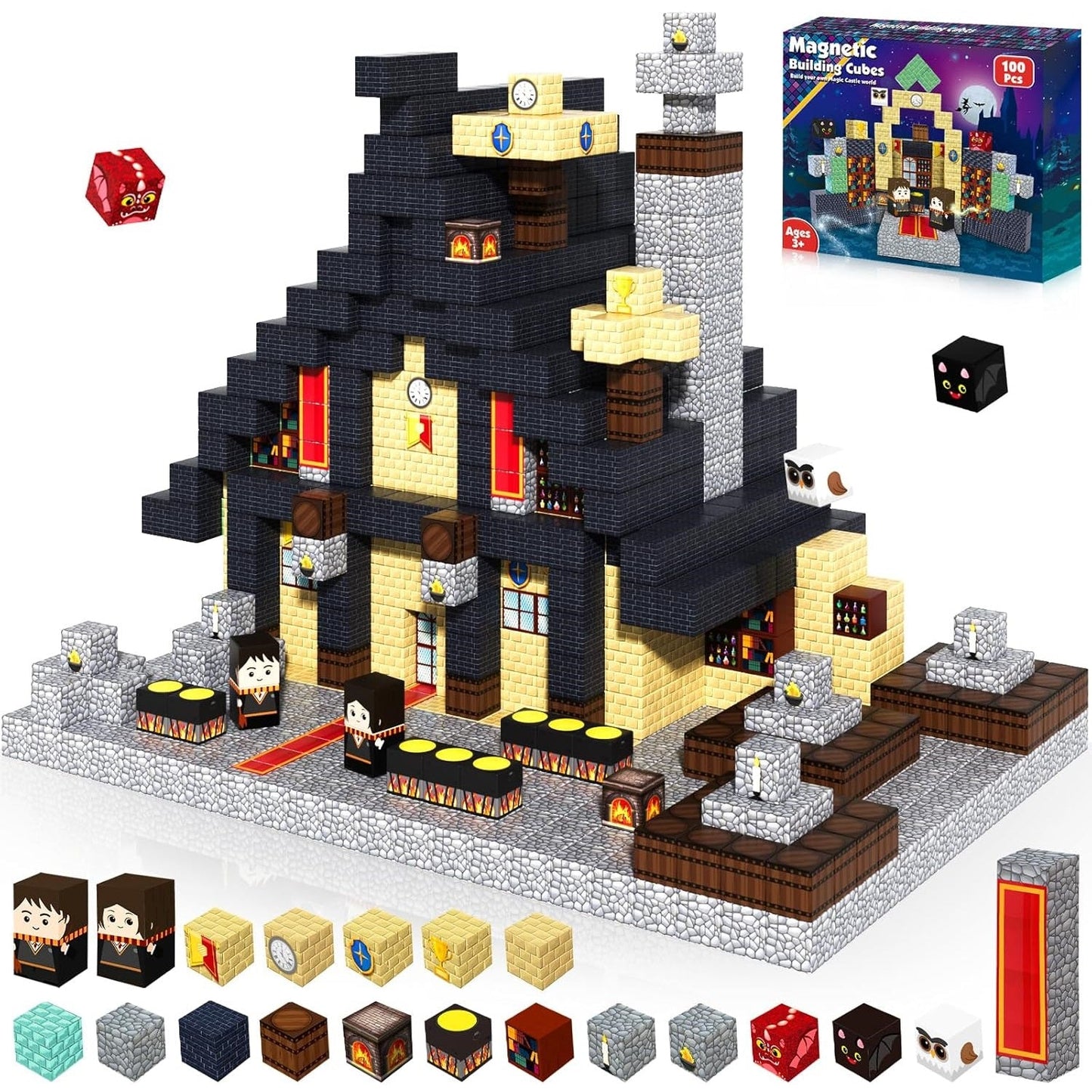 Magtribe™【Magic School】Magnetic Building Blocks | 100 PCS | 0.8" | Fiction