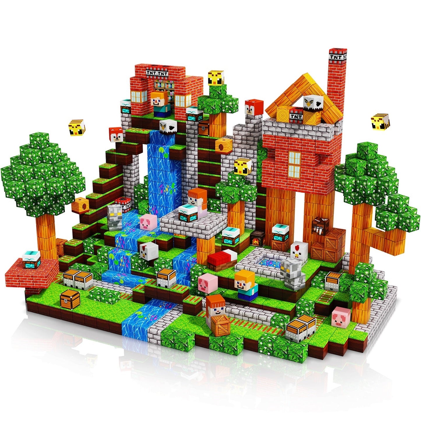 Magtribe™【Grassland Fun】Magnetic Building Blocks | 100-300 PCS | 0.8" | Village