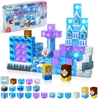 Magtribe™【Ice Valley】Magnetic Building Blocks | 45 PCS | 0.8" | Portable