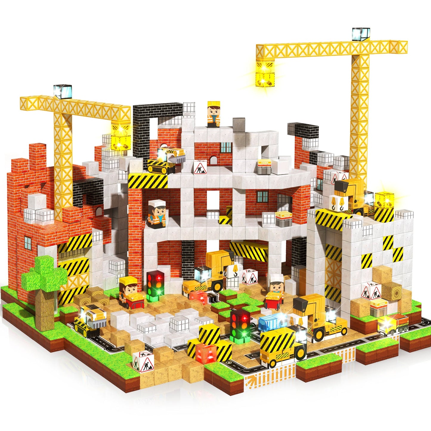 Magtribe™【Metropolis Capital】Magnetic Building Blocks | 200 PCS | 0.8" | Glowing