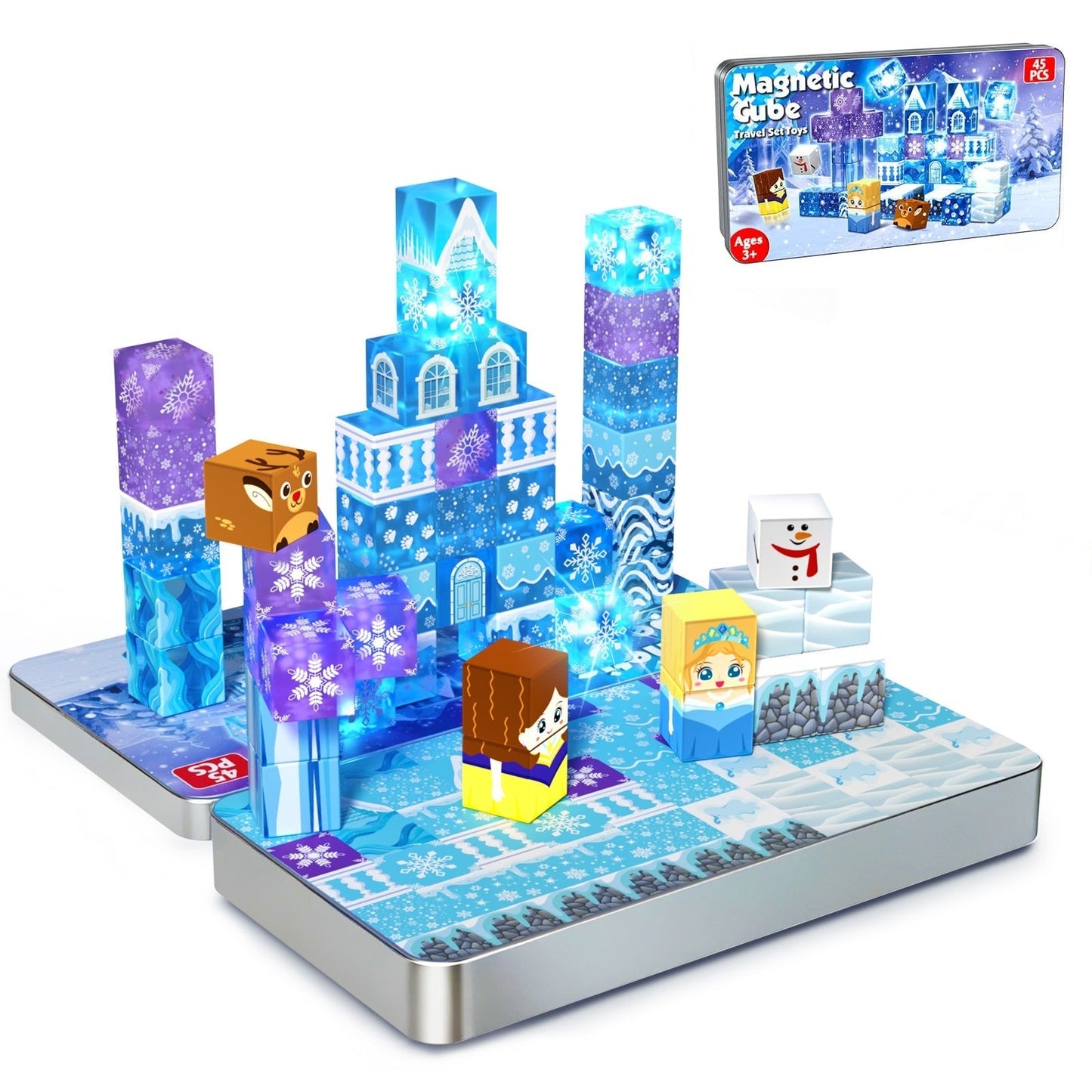 Magtribe™【Ice Valley】Magnetic Building Blocks | 45 PCS | 0.8" | Portable
