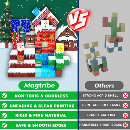 Magtribe™【Christmas Eve】Magnetic Building Blocks | 150 PCS | 0.8" | Village