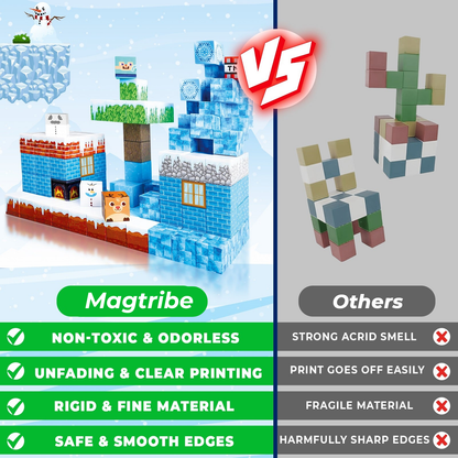 Magtribe™【Frost Zone】Magnetic Building Blocks | 100-150 PCS | 0.8" | Village