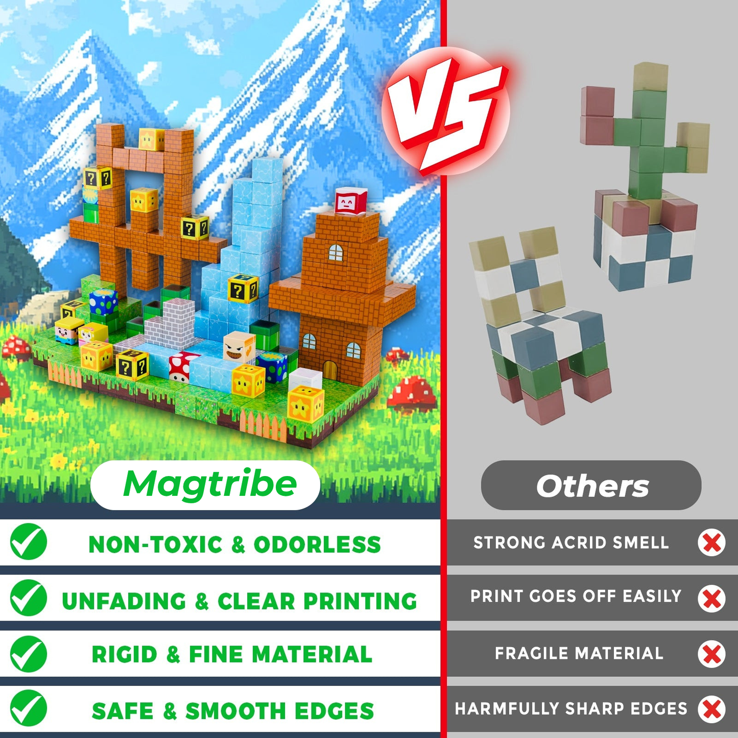 Magtribe™【Gaming Time】Magnetic Building Blocks | 100-150 PCS | 0.8" | Fiction