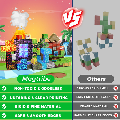 Magtribe™【Volcano Basin】Magnetic Building Blocks | 150-300 PCS | 0.8" | Glowing