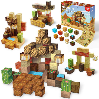 Magtribe™【Lost Desert】Magnetic Building Blocks | 60 PCS | 0.8" | Village
