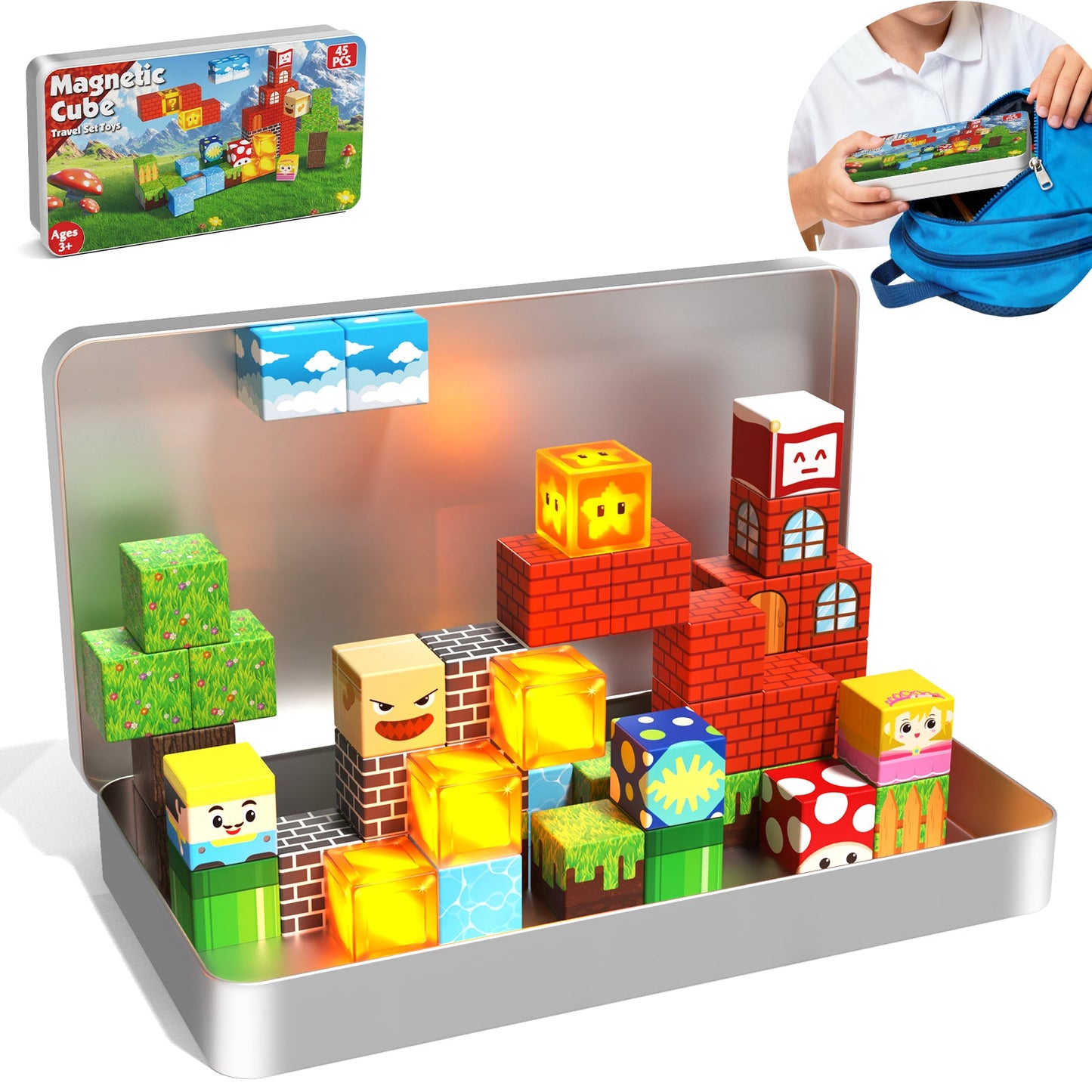 Magtribe™【Star Fortress】Magnetic Building Blocks | 45 PCS | 0.8" | Portable
