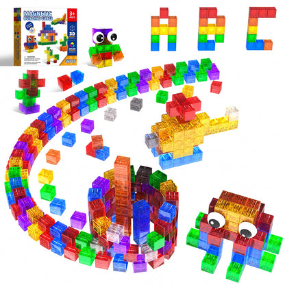 Magtribe™【Clear Color】Magnetic Building Blocks | 52 PCS | 1.0" | Plain