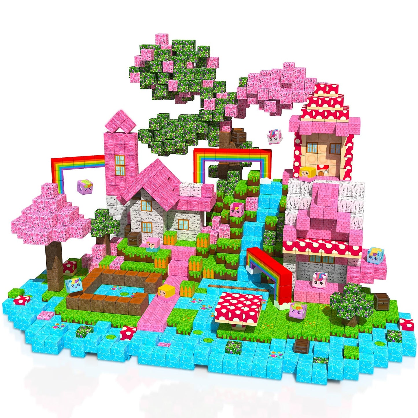 Magtribe™【Unicorn House】Magnetic Building Blocks | 100-150 PCS | 0.8" | Fiction