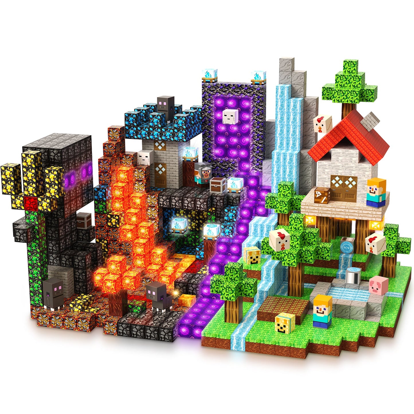 Magtribe™【Portal x Forest】Magnetic Building Blocks | 200 PCS | 0.8" | Glowing