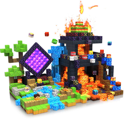 Magtribe™【Volcano Basin】Magnetic Building Blocks | 150-300 PCS | 0.8" | Glowing