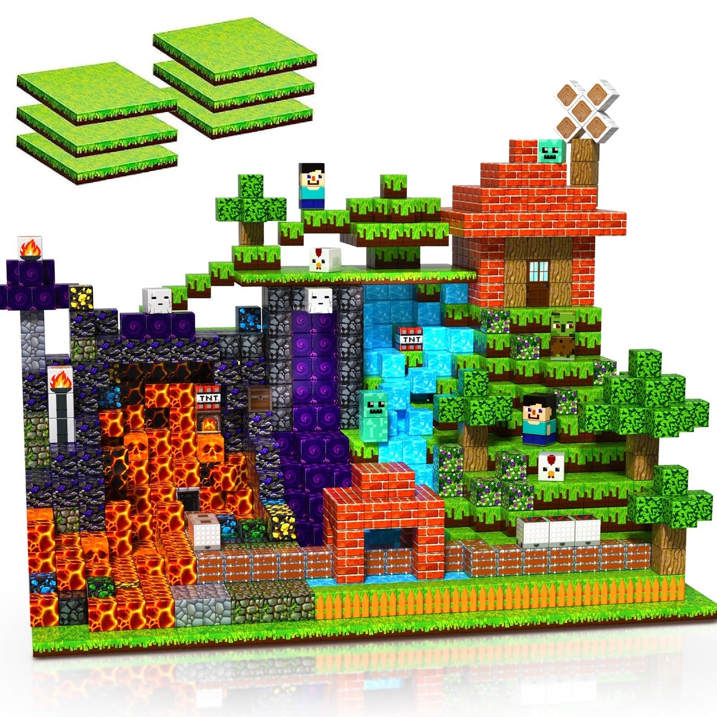 Magtribe™【Mining Cart】Magnetic Building Blocks | 150-200 PCS | 0.8" | Panel