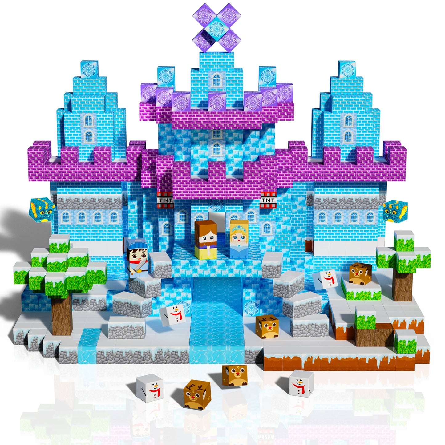 Magtribe™【Frost Zone】Magnetic Building Blocks | 100-150 PCS | 0.8" | Village
