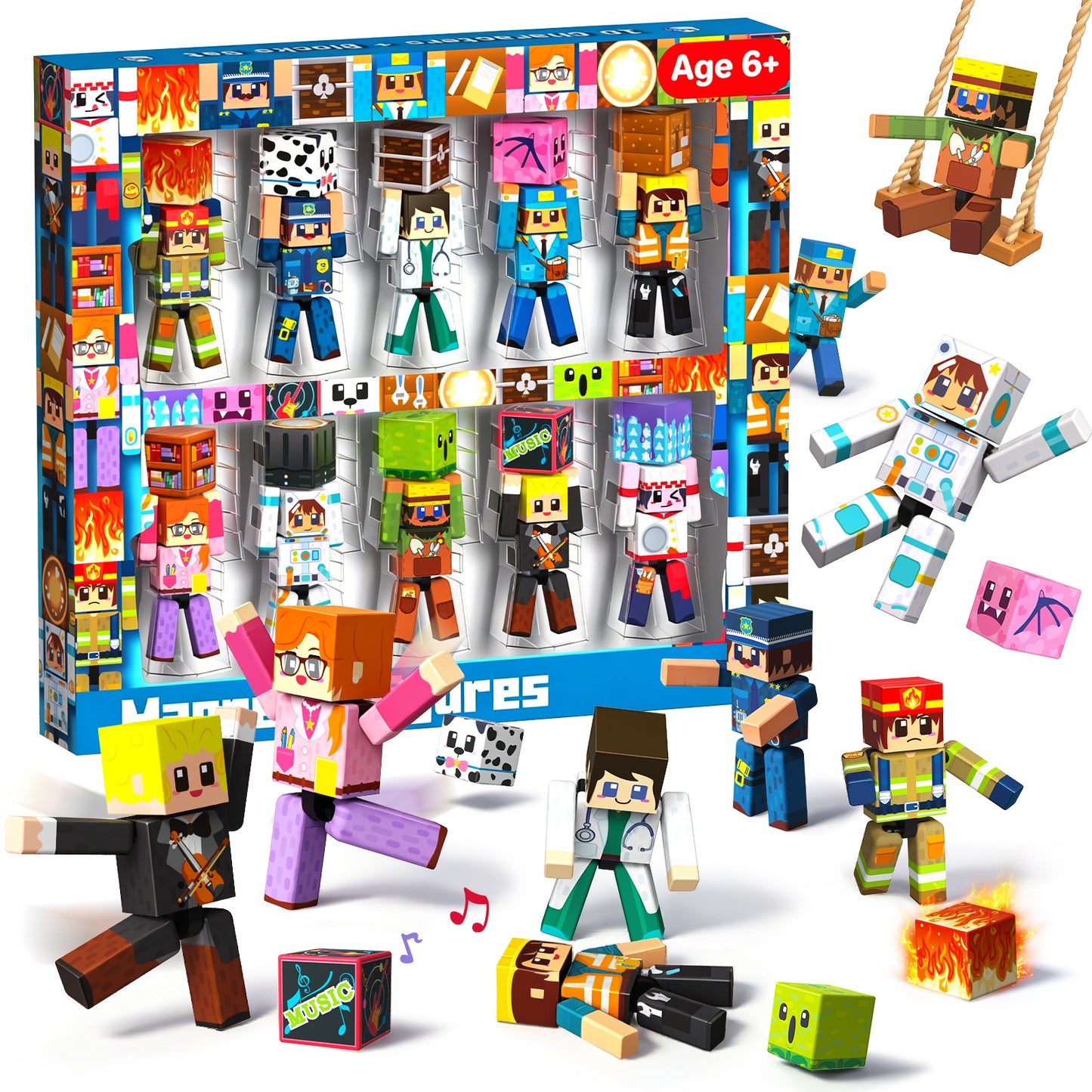 Magtribe™【Mini Profession】Magnetic Building Blocks | 10 PCS | 2.25" | Littleman