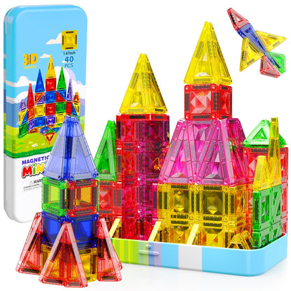 Magtribe™【Symmetric Learning】Magnetic Building Blocks | 40 PCS | 1.5" | Tile