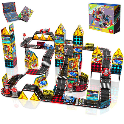 Magtribe™【Racing Car】Magnetic Building Blocks | 34 PCS | 3.0" | Tile
