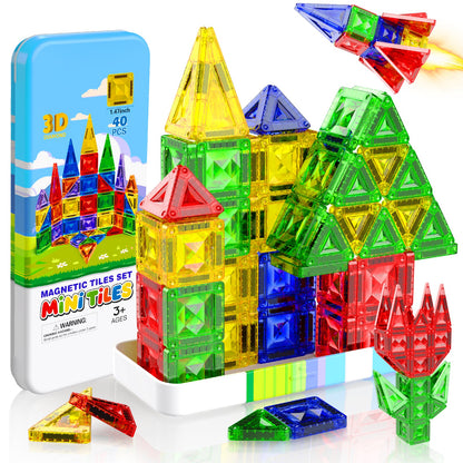 Magtribe™【Symmetric Learning】Magnetic Building Blocks | 40 PCS | 1.5" | Tile