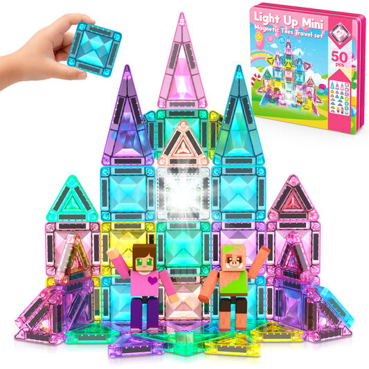 Magtribe™【Symmetric Pink】Magnetic Building Blocks | 50 PCS | 1.5" | Combo