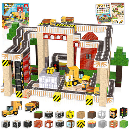 Magtribe™【Town Construction】Magnetic Building Blocks | 100 PCS | 0.8" | Village