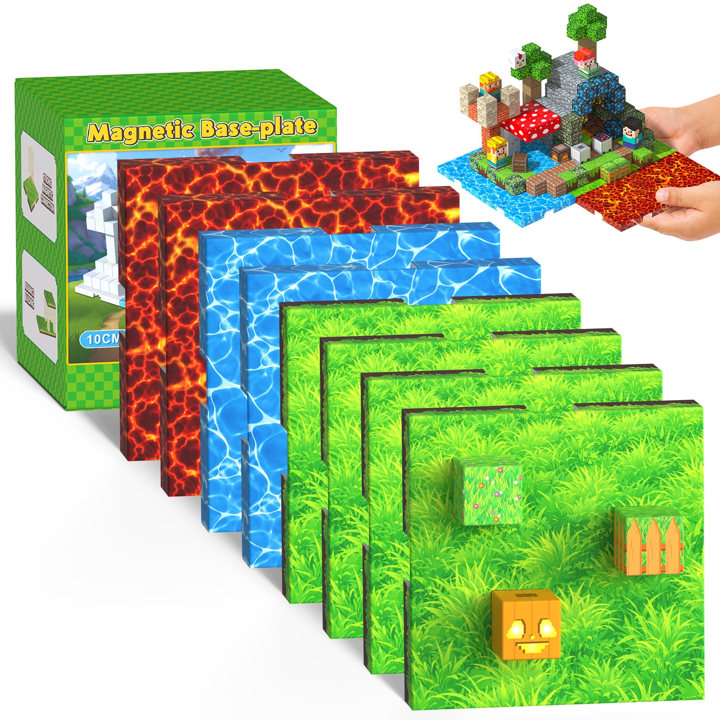 Magtribe™【Mix Element】Magnetic Building Blocks | 8 PCS | 4.0" | Panel