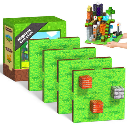 Magtribe™【Grass Garden】Magnetic Building Blocks | 4-8 PCS | 4.0" | Panel