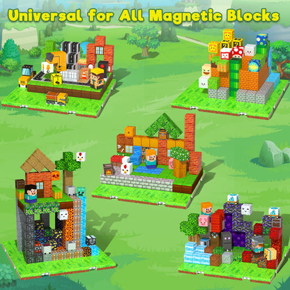 Magtribe™【Grass Garden】Magnetic Building Blocks | 4-8 PCS | 4.0" | Panel
