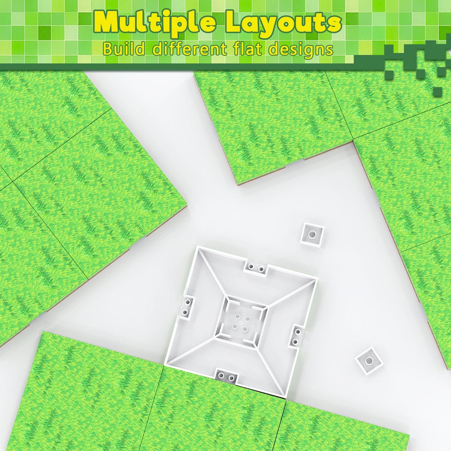 Magtribe™【Grass Garden】Magnetic Building Blocks | 4-8 PCS | 4.0" | Panel