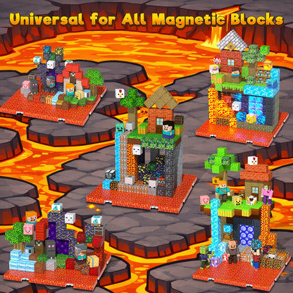 Magtribe™【Molten Magma】Magnetic Building Blocks | 4-8 PCS | 4.0" | Panel