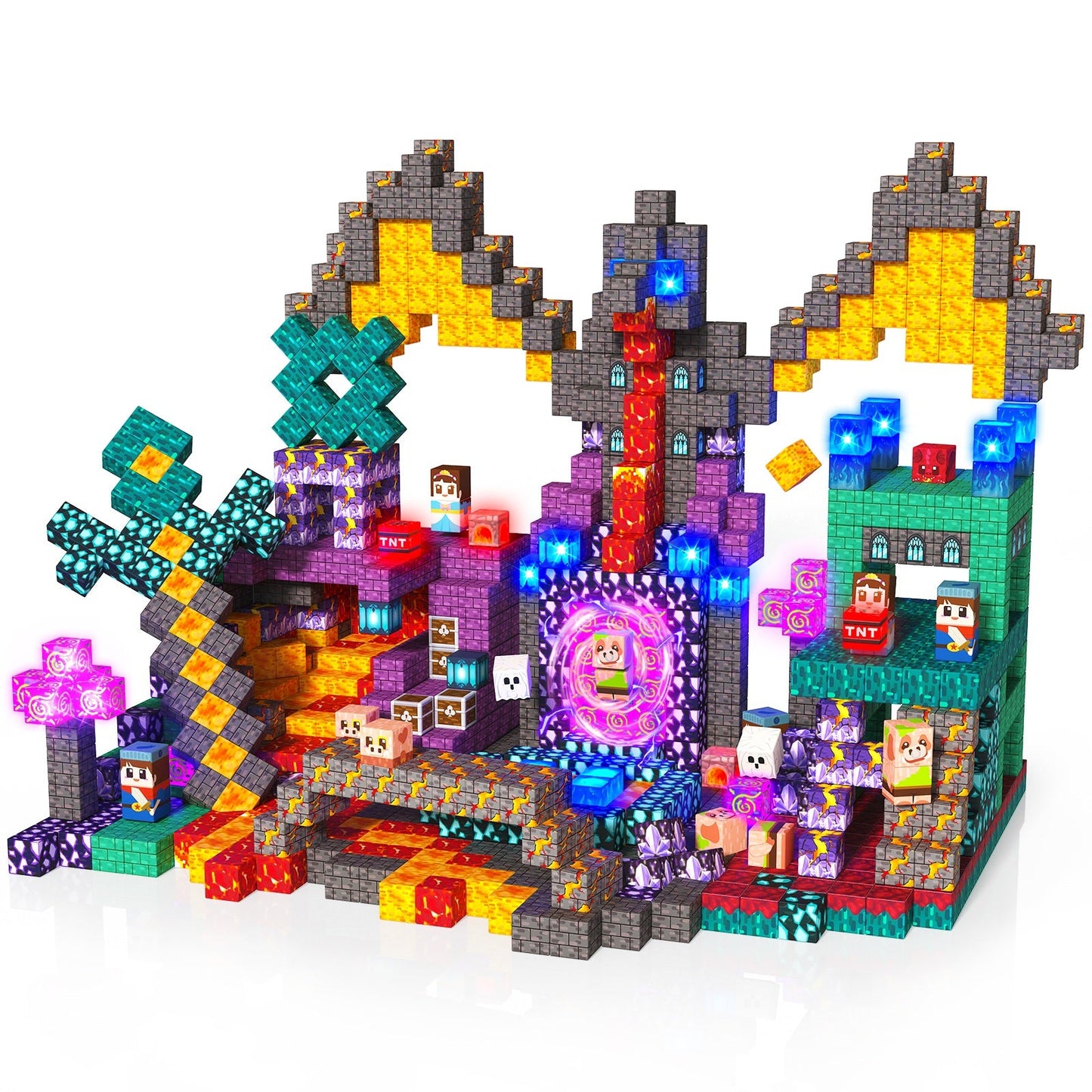 Magtribe™【Pigman Nest】Magnetic Building Blocks | 150 PCS | 0.8" | Glowing