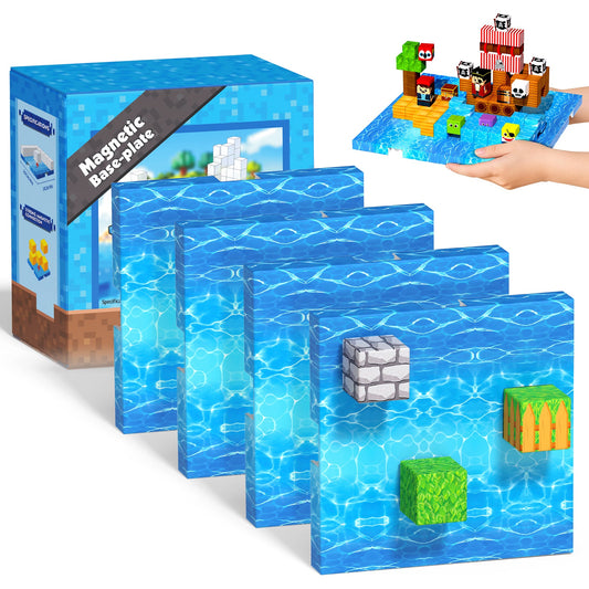 Magtribe™【Water Wave】Magnetic Building Blocks | 4-8 PCS | 4.0" | Panel