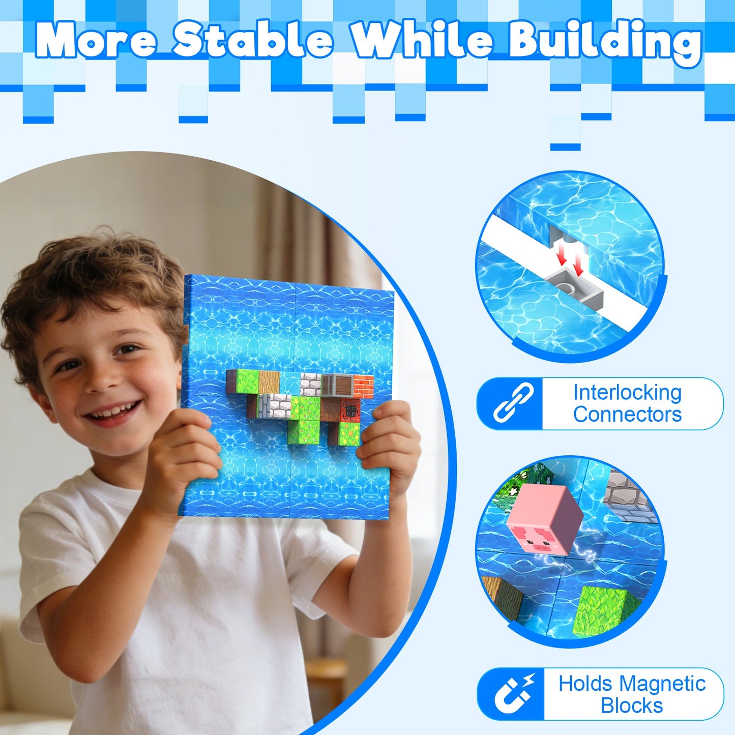 Magtribe™【Water Wave】Magnetic Building Blocks | 4-8 PCS | 4.0" | Panel
