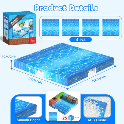Magtribe™【Water Wave】Magnetic Building Blocks | 4-8 PCS | 4.0" | Panel