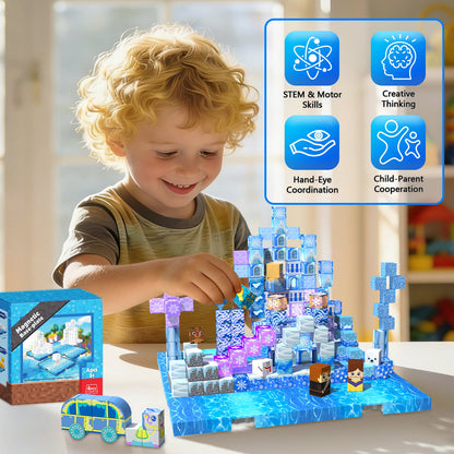 Magtribe™【Water Wave】Magnetic Building Blocks | 4-8 PCS | 4.0" | Panel