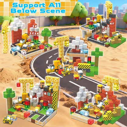Magtribe™【Metropolis Capital】Magnetic Building Blocks | 200 PCS | 0.8" | Glowing