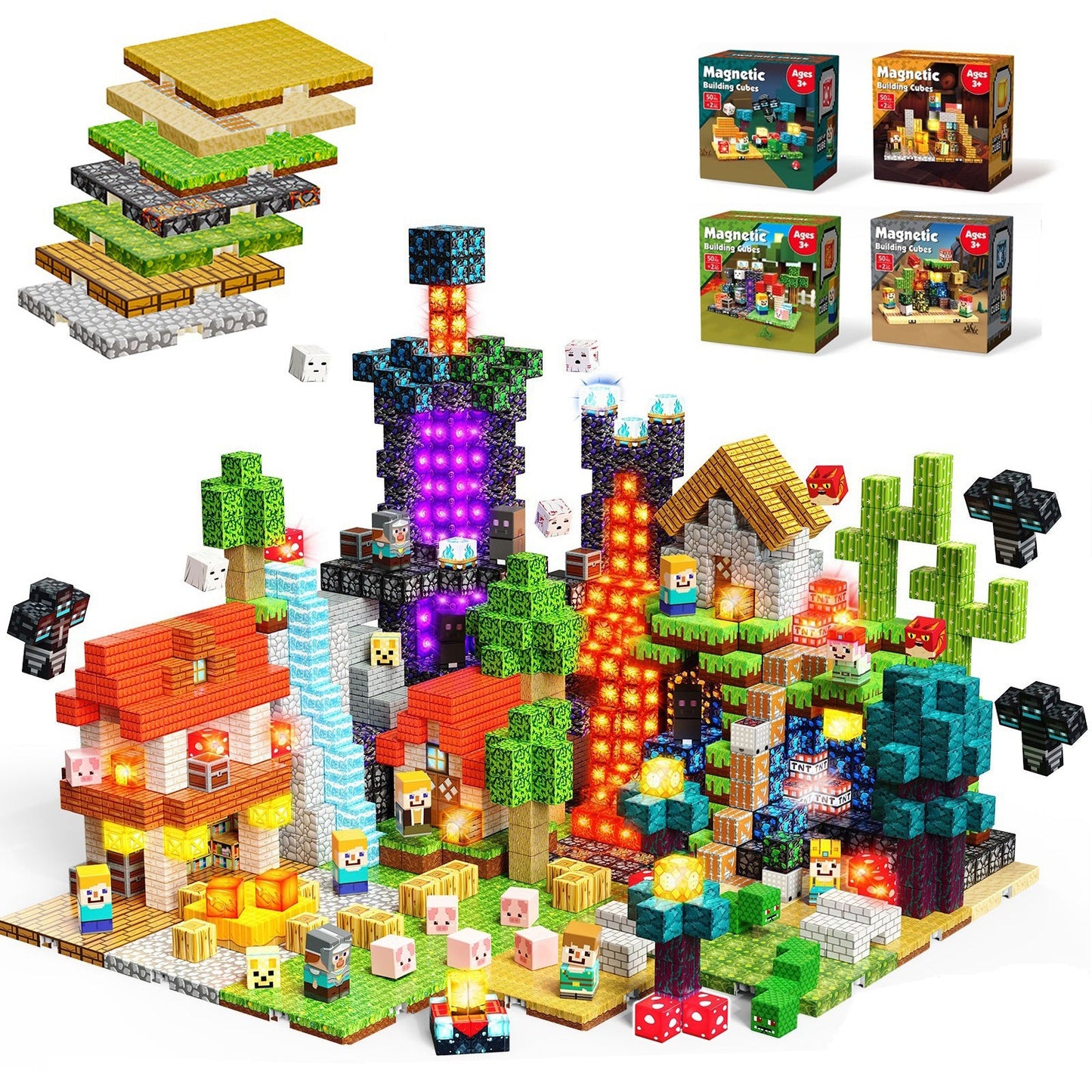 Magtribe™【Magnet Multiverse】Magnetic Building Blocks | 200 PCS | 0.8" | Panel