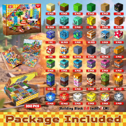 Magtribe™【Blasting Site】Magnetic Building Blocks | 200 PCS | 0.8" | Glowing