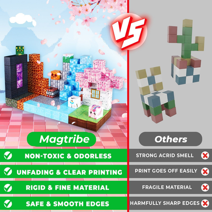 Magtribe™【Forest x Glacier x Dark】Magnetic Building Blocks | 150 PCS | 0.8" | Adventure