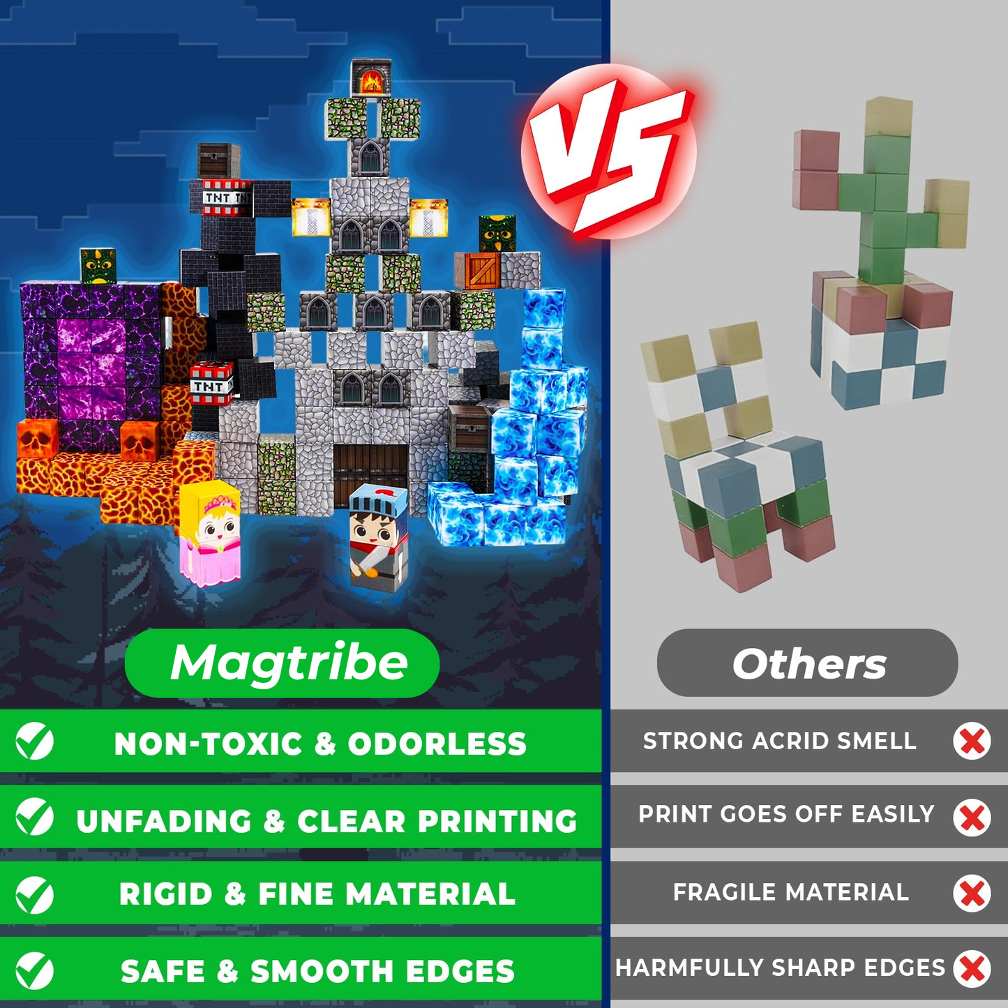 Magtribe™【Dark Realm】Magnetic Building Blocks | 100-150 PCS | 0.8" | Adventure
