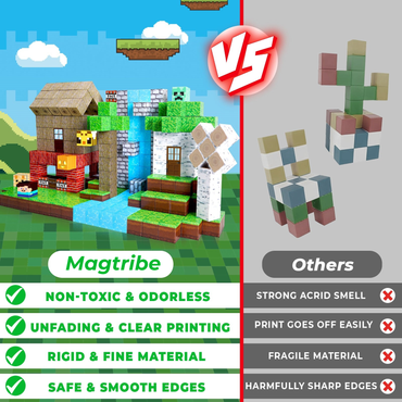 Magtribe™【Forest Life】Magnetic Building Blocks | 100-300 PCS | 0.8" | Village