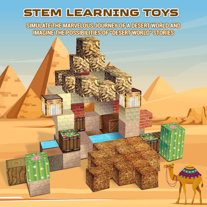 Magtribe™【Lost Desert】Magnetic Building Blocks | 60 PCS | 0.8" | Village