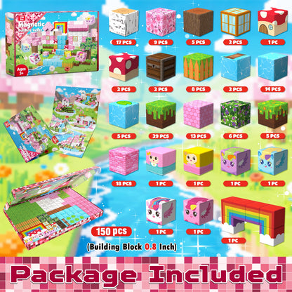 Magtribe™【Unicorn House】Magnetic Building Blocks | 100-150 PCS | 0.8" | Fiction