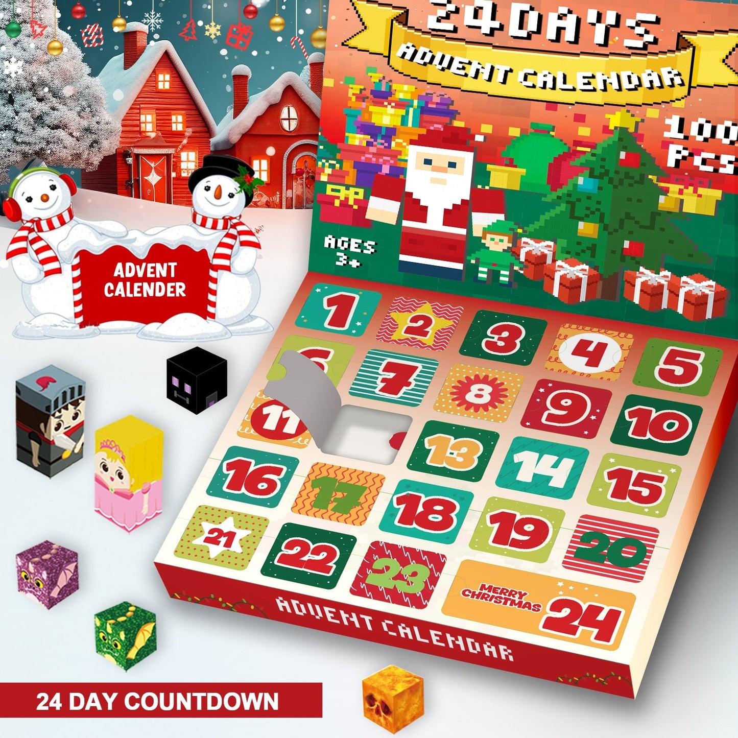 Magtribe™【Dark Realm】Magnetic Building Blocks | 100 PCS | 0.8" | Calendar