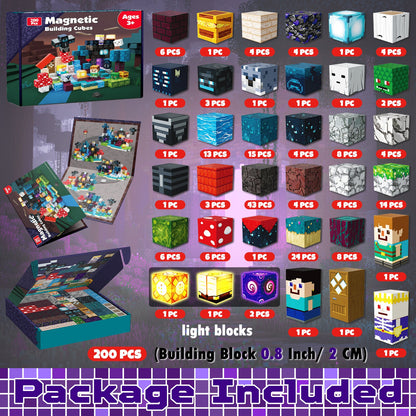 Magtribe™【Dusk Domain】Magnetic Building Blocks | 200 PCS | 0.8" | Glowing