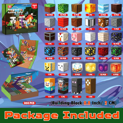 Magtribe™【Portal x Forest】Magnetic Building Blocks | 200 PCS | 0.8" | Glowing