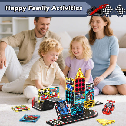 Magtribe™【Racing Car】Magnetic Building Blocks | 34 PCS | 3.0" | Tile