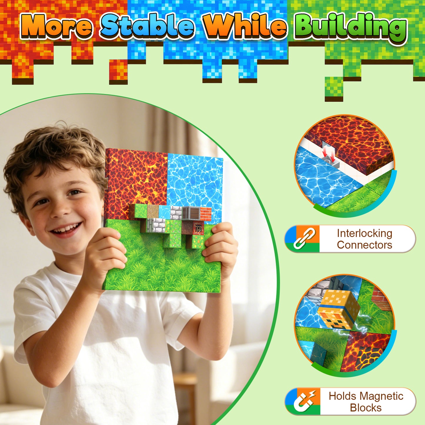 Magtribe™【Mix Element】Magnetic Building Blocks | 8 PCS | 4.0" | Panel