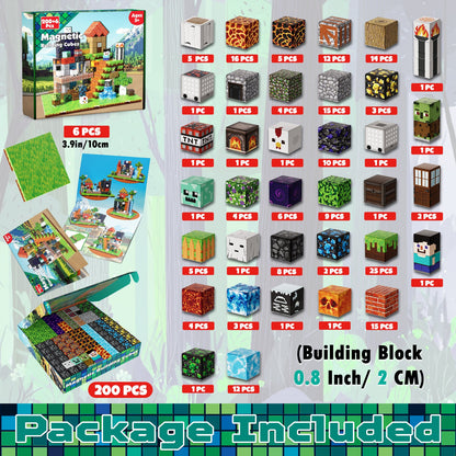 Magtribe™【Mining Cart】Magnetic Building Blocks | 150-200 PCS | 0.8" | Panel