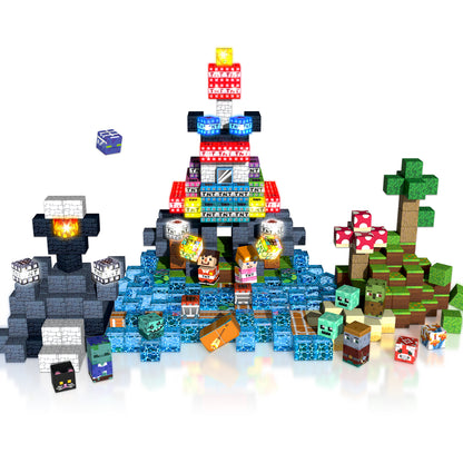 Magtribe™【Blasting Site】Magnetic Building Blocks | 200 PCS | 0.8" | Glowing